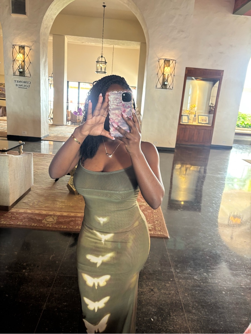 superdown Olive Butterfly Slip Maxi Dress - Picture 7 of 7